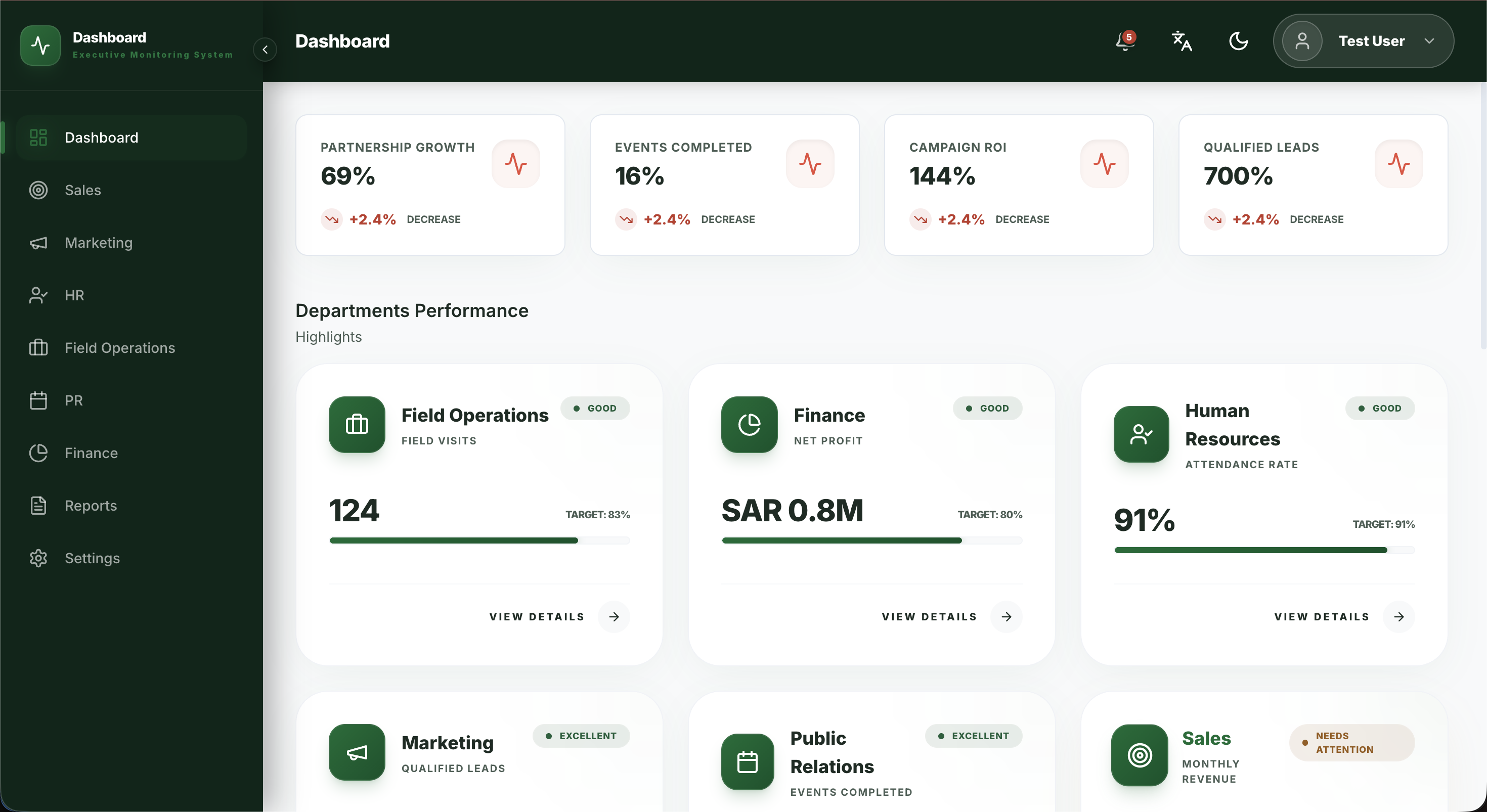 CEO-KPI Dashboard